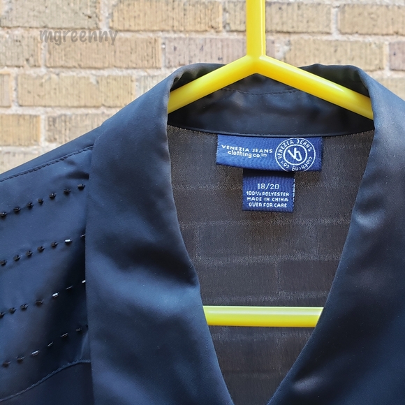 Lane Bryant Black Blouse with Beaded Accents - Picture 3 of 8